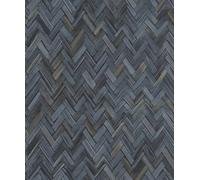 Rasch Papier peint intissé 410389 de la collection Beachhouse - Aspect bois - Motif chevrons - Bleu