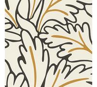 Rasch Papier peint intissé 465686 Salsa 10,05 m x 0,53 m - Feuilles noires, blanches et marron