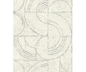 Rasch Papier peint intissé 653618 de la collection Welcome Home avec motif graphique et géométrique en blanc