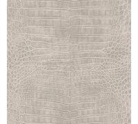 Rasch Papier peint intissé 751338 - Motif peau de crocodile - Crème - Collection African Queen III
