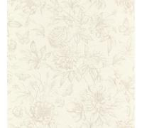 Rasch Papier peint intissé 793932 - Blanc crème avec motif floral - Style vintage beige - 10,05 x 0,53 cm (L x l)