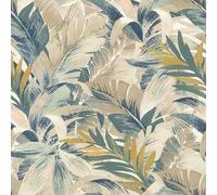 Papier peint vinyle expansé intissé Rasch feuillages exotic beige l.53 x H.1005 cm