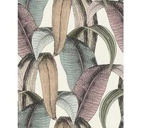 Rasch Papier peint intissé 867961 - Motif feuilles de bananier - Beige, rose, menthe, vert, noir et blanc - Collection Symphony - 10,05 m x 0,53 m (L x l)
