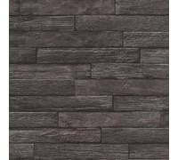 Rasch Papier peint intissé mural en bois - Papier peint rustique industriel en vinyle noir pour une ambiance chaleureuse - Robuste et lavable - 10,05 m x 0,53 m
