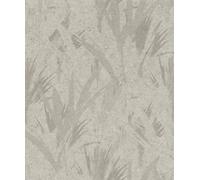Rasch Papier peint non tissé mat gris clair avec aspect béton et feuilles de la collection Concrete - 10,05 m x 0,53 m