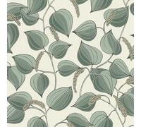 Rasch Papier peint non tissé Motif feuilles de vigne - Papier peint en vinyle floral vert pour une ambiance de vie naturelle - Robuste et lavable - 10,05 m x 0,53 m