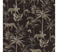 Rasch Papier peint Savane Jungle Tropicale – Motif léopard et palmier Or