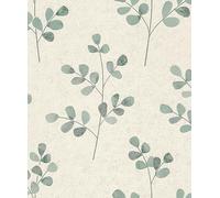 Rasch Selection 508437 Papier peint intissé avec feuilles beiges et vertes 10,05 x 0,53 m (L x l)