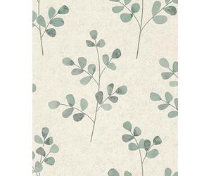 Rasch Selection 508437 Papier peint intissé avec feuilles beiges et vertes 10,05 x 0,53 m (L x l)