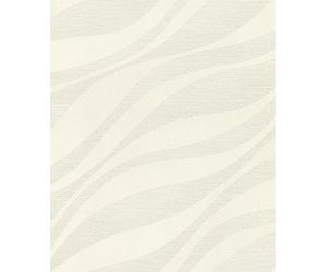 Rasch Sky Lounge 608014 Papier peint intissé Blanc crème avec vagues et effet changeant
