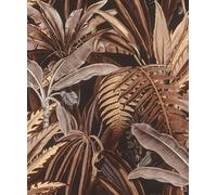 Rasch Symphony 689518 Papier peint intissé avec feuilles exotiques marron et gris 10,05 x 0,53 m (L x l)