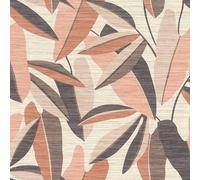 Rasch Symphony 866353 Papier peint intissé Motif feuilles orange, marron et beige 10,05 x 0,53 m (L x l)