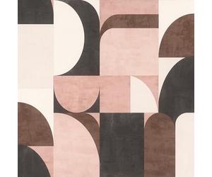 Rasch Symphony 866551 Papier peint intissé avec design graphique en rose, gris clair, blanc, vieux rose, noir et marron, 10,05 x 0,53 m (L x l)