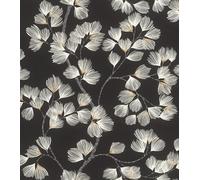 Rasch Symphony 866926 Papier peint intissé avec branches et fleurs fantaisie en noir et blanc, 10,05 x 0,53 m (L x l)