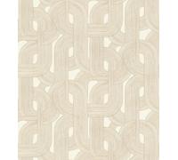 Rasch Symphony 868111 Papier peint intissé avec motifs graphiques Doré/blanc 10,05 x 0,53 m (L x l)