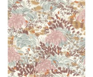 Rasch Symphony 868302 Papier peint intissé avec jardin aspect aquarelle en rose, marron, bleu clair et blanc, 10,05 x 0,53 m (L x l)