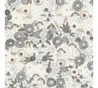 Rasch Symphony 868920 Papier peint intissé avec fleurs en blanc, beige, bleu et gris, 10,05 x 0,53 m (L x l)