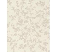 Rasch Welcome Home 653847 Papier peint intissé beige avec fleurs aspect lin Papier peint floral