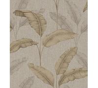 Rasch WTD 200324 Papier peint avec feuilles de palmier tropicales aspect lin 10,05 m x 0,53 m