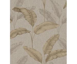 Rasch WTD 200324 Papier peint avec feuilles de palmier tropicales aspect lin 10,05 m x 0,53 m