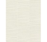 Rasch WTD 542011 Papier peint intissé avec rayures et paillettes Blanc crème et argent