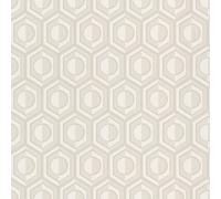 Rasch WTD 710120 Papier peint non tissé au design géométrique aspect rétro gris clair, blanc et argent de la collection Sophia 10,05 x 0,53 m
