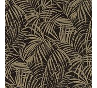 Rasch WTD 832143 Papier peint intissé avec palmiers et feuilles de palmier Noir/doré