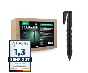 RASENWERK® - Clous pour câble délimitation pour robot tondeuse - 500 pcs - ancrages forme brevetée - piquets pour câble déli. - compatibles avec Gardena, Husqvarna, Worx, Bosch et AL-KO, etc.