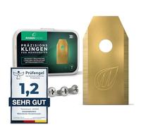 RASENWERK® - Couteaux robot tondeuse grande qualité à vis innovantes. Lames rechange universelles, couteaux rechange pour robots Husqvarna, Gardena, Yard Force. Lot de 30 couteaux robot