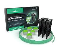 RASENWERK® Kit réparation câble délimitation pour robot tondeuse. 15 clous de forme brevetée. 5 bornes connexion avec remplissage gel étanche à l’eau. Câble délimi. universel 5m pour robot