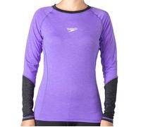 Speedo Casual Femme Rashguard L/S, Chemise de bain à manches longues pour femmes avec UPF 30+, Ultra Violet/Noir - L ULTRA VIOLET/NOIR G
