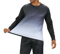 Rashguard T-shirt anti-UV pour homme - Absorbe la transpiration et séchage rapide - Respirant - T-shirt fonctionnel à manches longues, gris, 5XL