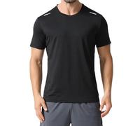 Rashguard T-shirt de compression pour homme - Noir - T-shirt de protection à manches courtes - Séchage rapide - Léger et respirant - T-shirt fonctionnel pour l'extérieur