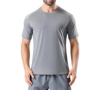 Rashguard T-shirt fonctionnel blanc à manches courtes pour homme et séchage rapide Haut de compression Séchage rapide Léger Respirant T-shirt fonctionnel d'extérieur Protection T-shirt à manches