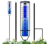 RASKOO Jauge de Pluie améliorée, jauge de Pluie résistante au Gel pour l'extérieur, Grands Chiffres Transparents pour Cour avec Piquet, Outil de Mesure de Pluie réglable en Hauteur pour Jardin,
