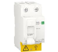 Rasmacor | Différentiel R9R71225 | Interrupteur différentiel superimmunisé 2P 25A 30MA -F-SI | Resi 9 - RCCB | 230 V - Type F SI - 50/60 Hz | 81 x 36 x 73 mm