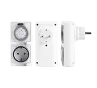Rasmacor | Programmateur Prise Electrique ip44 | Minuteur programmateur analogique pour Usage extérieur | Prise programmable 24 Heures Blanc | Max. 16 A 3680 W 230 V |
