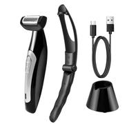 Rasoio pour le dos - homme électrique -Fininging Man, toilettes ergonomiques pour le rasage facile de la poitrine, poignée longue et flexible | Poils du corps masculin de rasoir électrique, dispositif