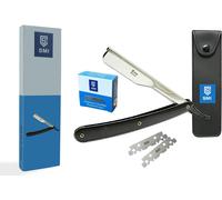 Rasoir À Barbe 100 Lames Lame Interchangeable Rasoir Homme Manuel Rasoir Barbier Rasoir Coupe Choux Barbe Traditionnel Avec Etui (Rasoir Classique 1201)