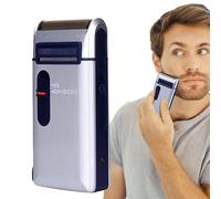 Rasoir à barbe rechargeable USB 3 W - Rasoir électrique rétro, rasoir portable pour homme | parfait pour les soins du visage et du cou, design moderne avec motif en maille geom