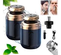 Rasoir a Capsules, Rasoir à Capsule, 2-in-1 Portable Mini Capsule Shaver, Capsule Razor Mini Portable Electric Shaver, Capsule Razor, Capsule Rasoir, Mini Rasoir Electrique Homme (Black-2pcs)