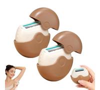 Rasoir À Cheveux Portable À 3 Couches Avec Couvercle Rotatif, Nouveau Rasoir Rotatif De Voyage Compact 2026 Pour Femmes, Outil De Rasage À Bande D'humidité Glissante Lisse (2pcs)