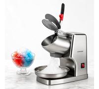 Rasoir à Glace, concasseur à Glace électrique pour Usage Domestique et Commercial, Sortie de Glace améliorée de 16 cm de Haut, Deux Lames, 65 kg/h, Argent