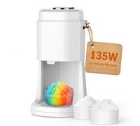 Rasoir à glace électrique professionnel, 135 W, machine à glace rasée, machine à cône de neige, 58 dB à faible bruit, pour la maison, créez des slushies moelleux et des friandises glacées Noir