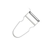 Fackelmann 36122 Rasoir à légumes Castor, éplucheur, éplucheur à légumes, épluche légumes, Acier Inoxydable, Gris, 10,8 x 5,2 cm