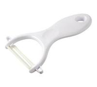 Fackelmann Éplucheur de légumes 42049 – Lame céramique, corps plastique, Vert/Blanc, 13×5×1,6 cm