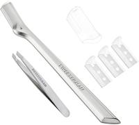 Rasoir À Sourcils Avec Mini Pince À Épiler Inclinée (Mini Slant Tweezer & Brow Razor) Argenté