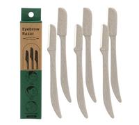 Rasoir À Sourcils En Paille De Blé,Biodégradable À L'environnement,En Acier Inoxydable,Outil De Rasage Des Sourcils,6 Pièces/Boîte.6 Pcs.