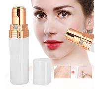 Rasoir à sourcils forme de rouge à lèvres mini épilateur électrique visage corps épilation machine tondeuse à sourcils rechargeable pour visage bikini cheveux menton joue (BLANC)