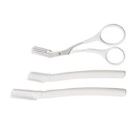 Rasoir à sourcils pour femmes | Précision en acier inoxydable avec protecteur de sécurité | Rasoir à barbe avec ciseaux à sourcils | Pour les soins quotidiens, les voyages, la maison, la salle de bain